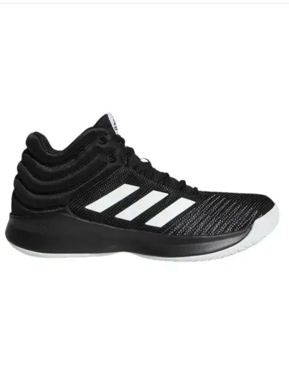 adidas Black and White Mid-Top Basketball Sneaker Size 6.5